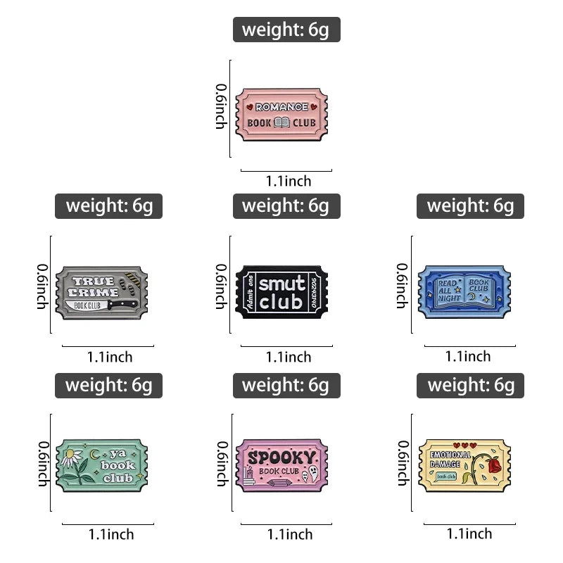 Bookish Enamel Pins - 7pcs