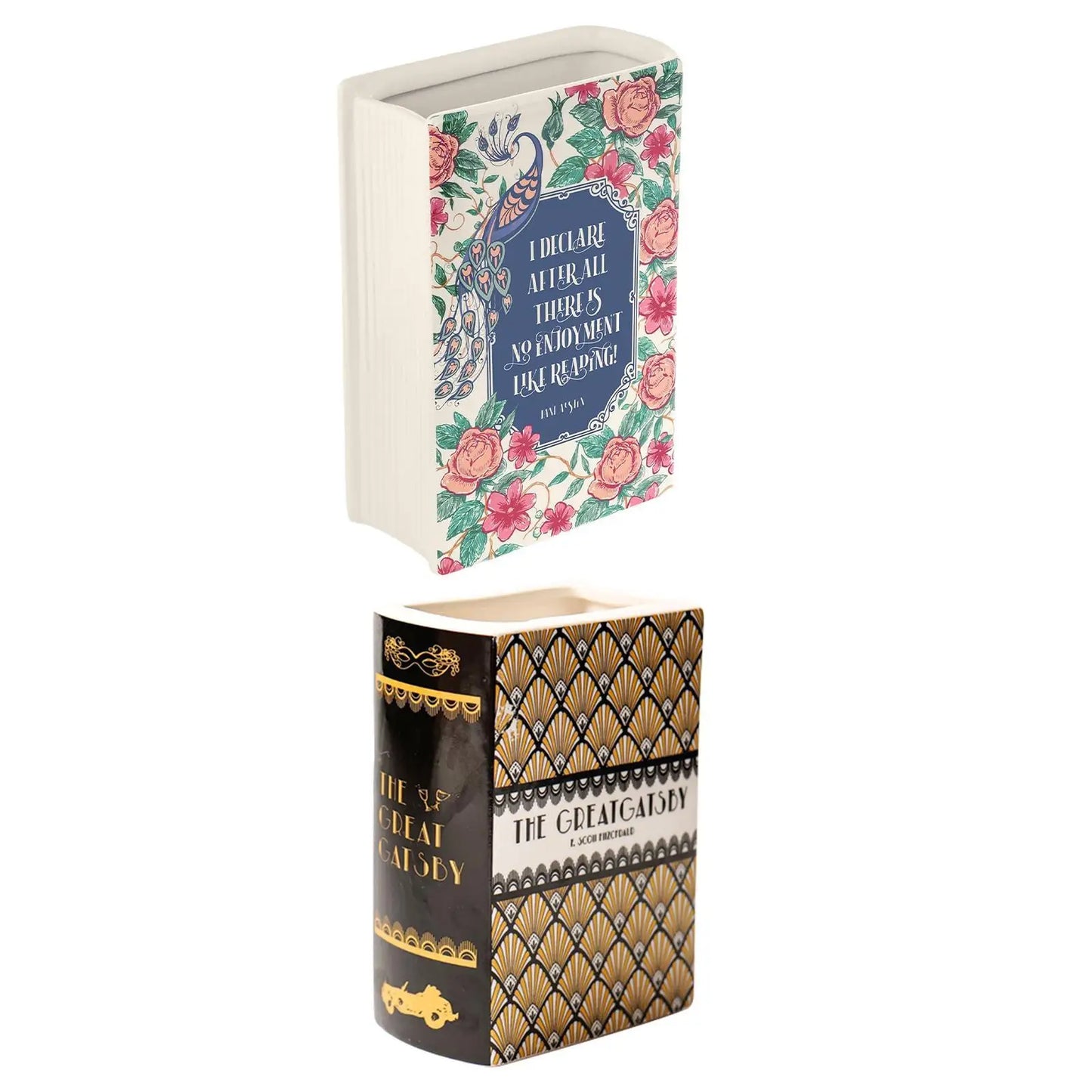 Decorative Ceramic Book Vases – Great Gatsby & Jane Austen