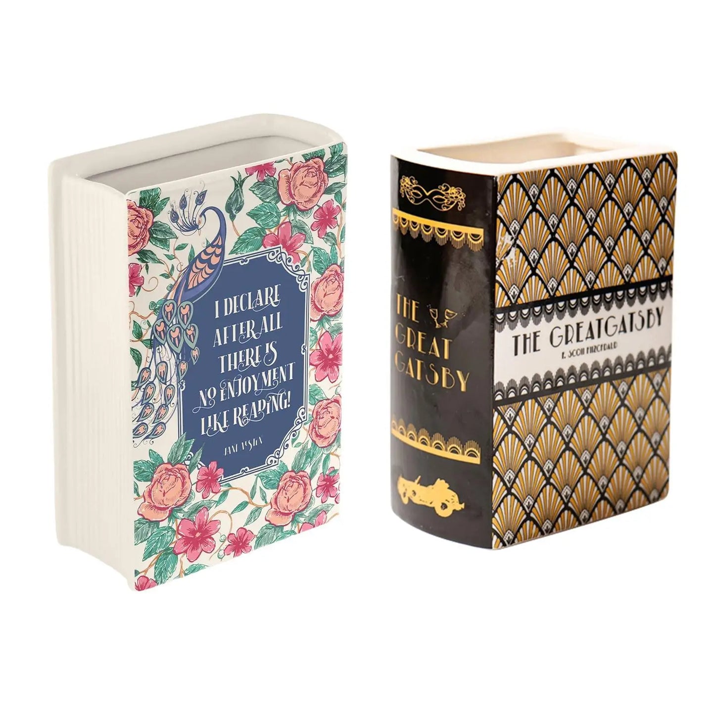 Decorative Ceramic Book Vases – Great Gatsby & Jane Austen