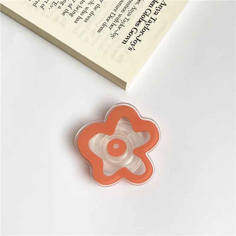 Colourful Glossy Flower Pop Sockets – A Groovy Touch for Book Lovers