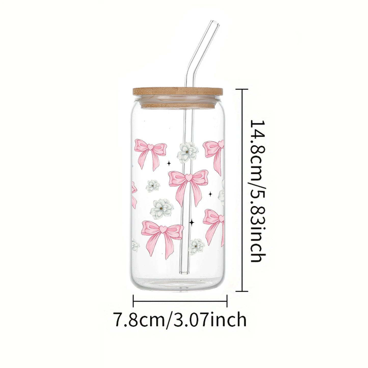 Bows & Flowers Glass Tumbler