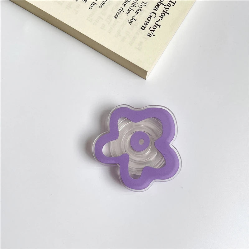 Colourful Glossy Flower Pop Sockets – A Groovy Touch for Book Lovers