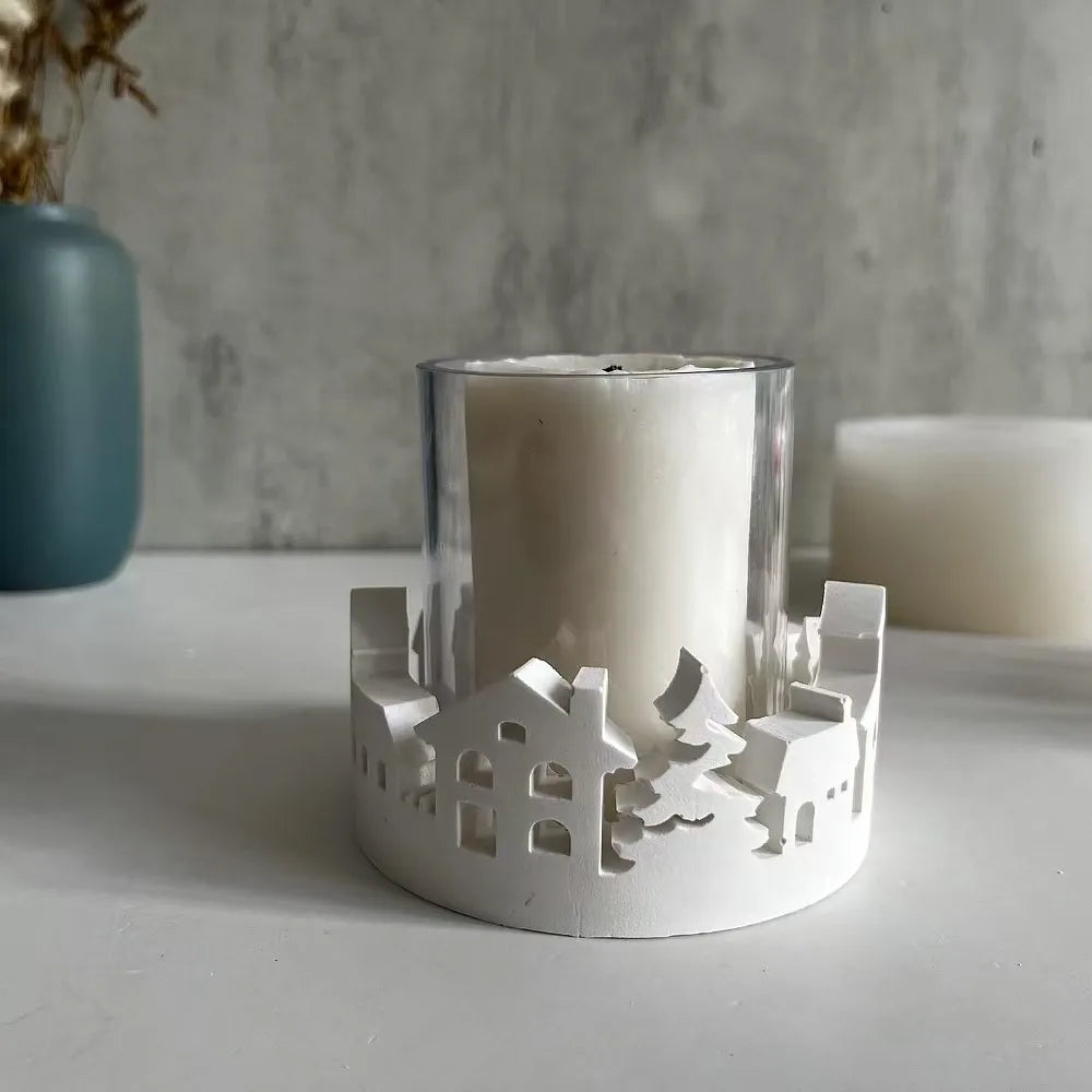 Christmas Town Silhouette Tea Light Holders