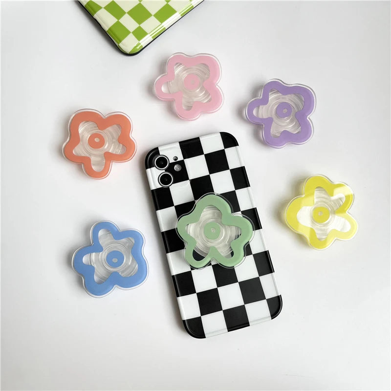 Colourful Glossy Flower Pop Sockets – A Groovy Touch for Book Lovers